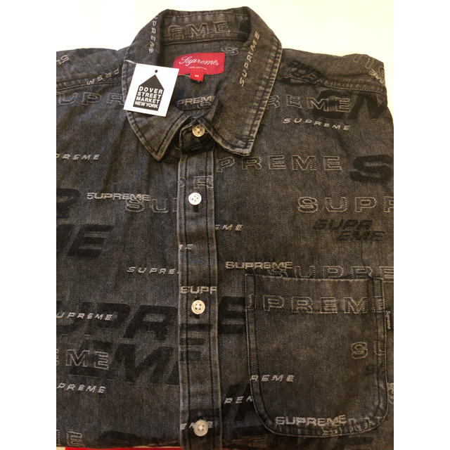 Supreme(シュプリーム)のSUPREME Dimensions Logo Denim Shirt M 黒 メンズのトップス(シャツ)の商品写真