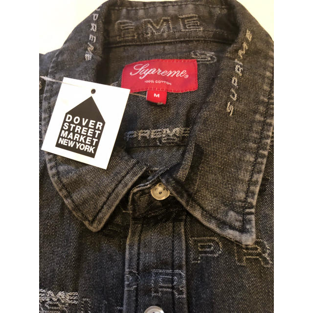 Supreme(シュプリーム)のSUPREME Dimensions Logo Denim Shirt M 黒 メンズのトップス(シャツ)の商品写真