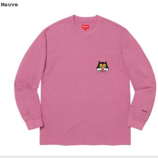 シュプリーム(Supreme)のSupreme Cat L/S Pocket Tee ピンク S(Tシャツ/カットソー(七分/長袖))