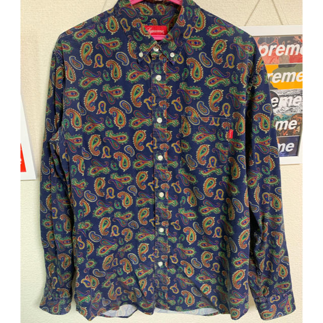 Supreme Paisley Shirt ネイビー Lサイズ