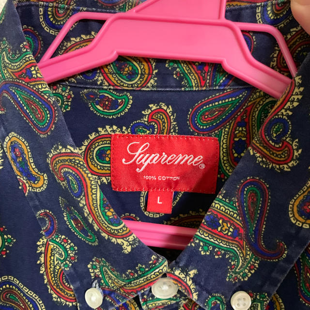 Supreme Paisley Shirt ネイビー Lサイズ