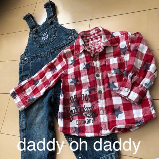 ダディオーダディー(daddy oh daddy)のカバーオール  リバーシブル シャツ 80(カバーオール)