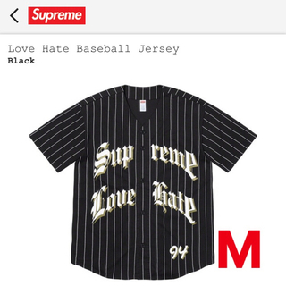 supreme baseball shirt love hate black L
