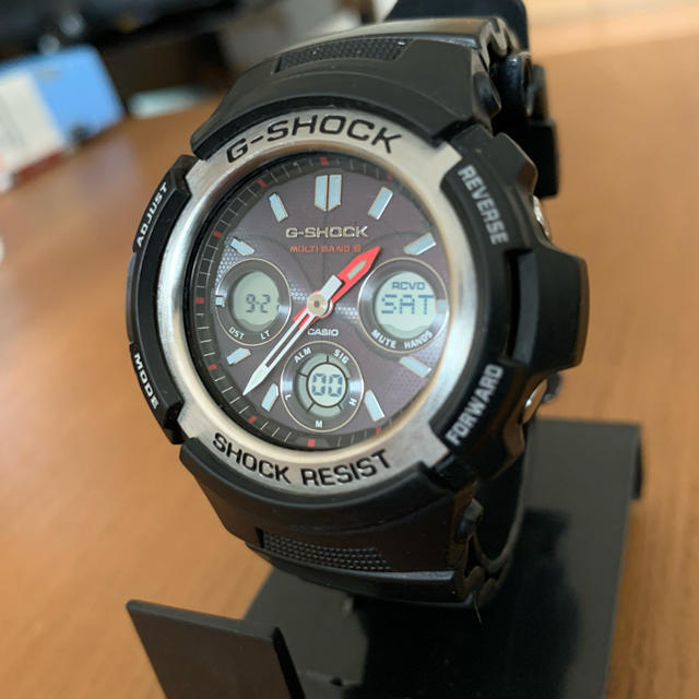 G-SHOCK(ジーショック)の カシオ Gショック 電波時計　タフソーラー ブラック AWG-M100-1A  メンズの時計(腕時計(デジタル))の商品写真