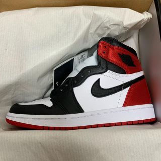 ナイキ(NIKE)のNIKE AIR JORDAN1 black toe satin 24.5cm(スニーカー)