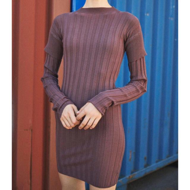 ALEXIA STAM(アリシアスタン)のjuemi Layered Box Knit Dress レディースのワンピース(ミニワンピース)の商品写真