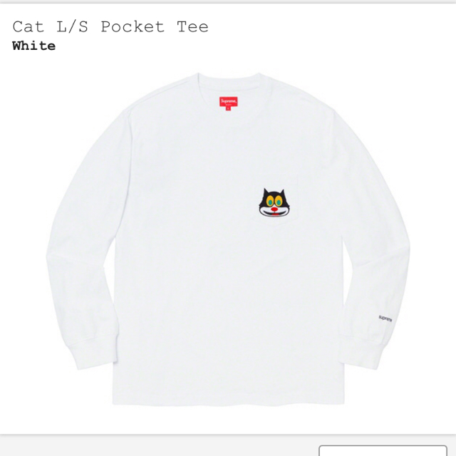 Supreme Cat L/S Pocket Tee White