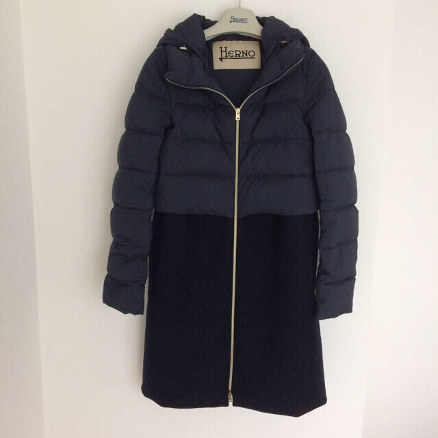 HERNO ヘルノ 異素材ロングダウンコート - ダウンコート