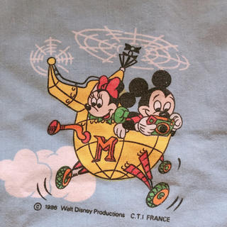 ディズニー(Disney)のミッキー  ミニー ビンテージ シーツ 空乗り物 ①(生地/糸)