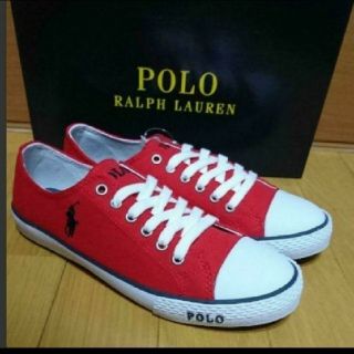 ポロラルフローレン(POLO RALPH LAUREN)の最終値下げ【24cm】ラルフローレン スニーカー 赤(スニーカー)