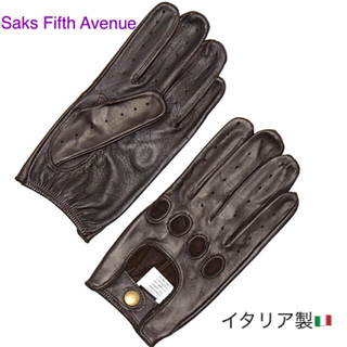 バーニーズニューヨーク(BARNEYS NEW YORK)の新品 イタリア製 本革 ドライビンググローブ(手袋)
