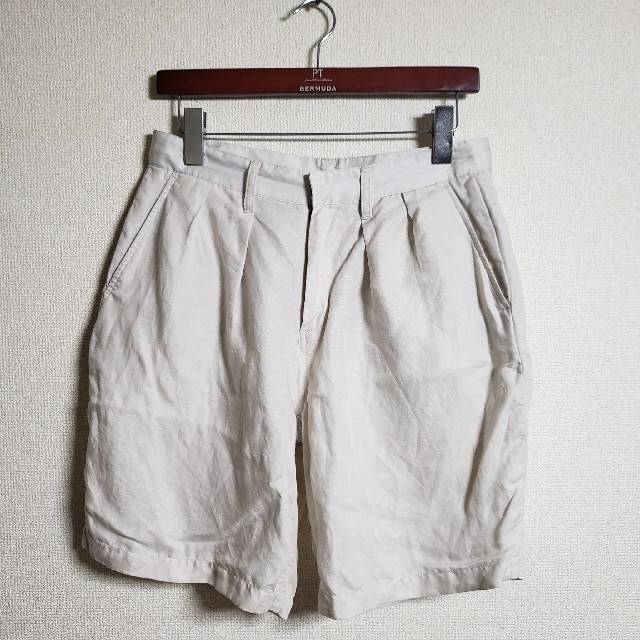 ルイス 2タック ショーツ グルカショーツ リネン タックイン セレクトショップ メンズのパンツ(ショートパンツ)の商品写真