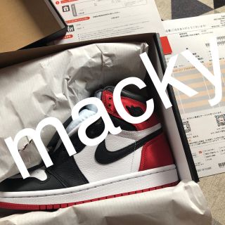 ナイキ(NIKE)のエアジョーダン1 BLACK TOE 24センチ　サテン(スニーカー)