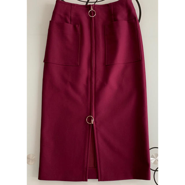 Noble(ノーブル)の超美品✨NOBLE ダブルクロスフープジップタイトスカート レディースのスカート(ひざ丈スカート)の商品写真