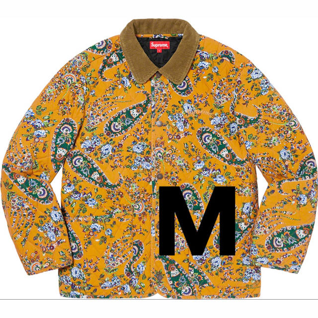 supreme Quilted paisley jacket 黄 M