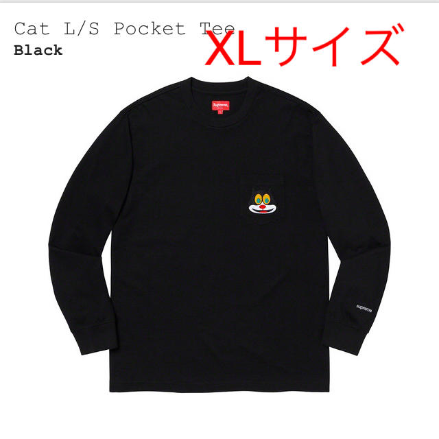 supreme cat L/S pocket tee BLACK XLサイズトップス