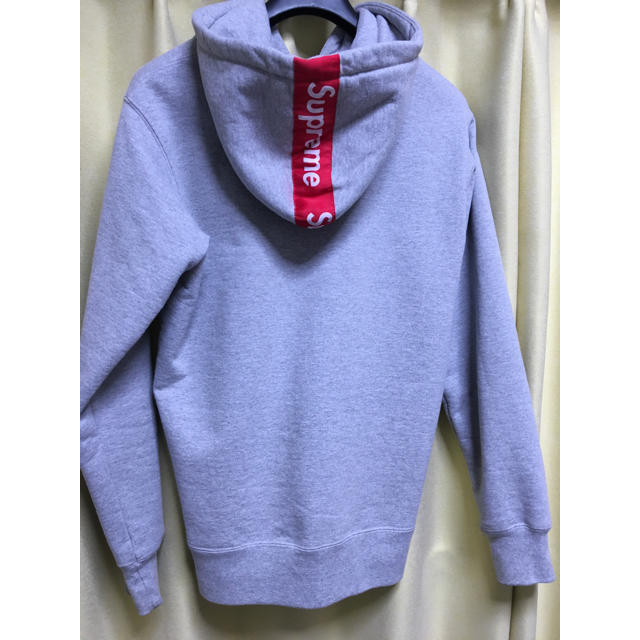 専用Supreme Tape Logo Zip Up Hoodie Gray