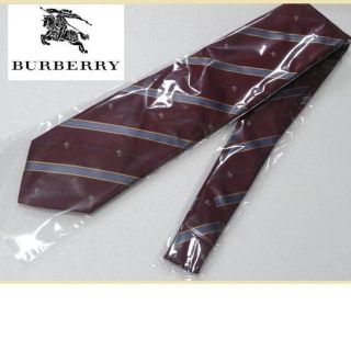 バーバリー(BURBERRY)の美品★バーバリーロンドン【ホースロゴ入りストライプ】高級ネクタイ★(ネクタイ)