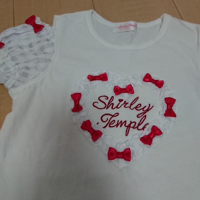 Shirley Temple(シャーリーテンプル)のシャーリーテンプル☆ハートモチーフTシャツ☆130㎝ キッズ/ベビー/マタニティのキッズ服女の子用(90cm~)(Tシャツ/カットソー)の商品写真