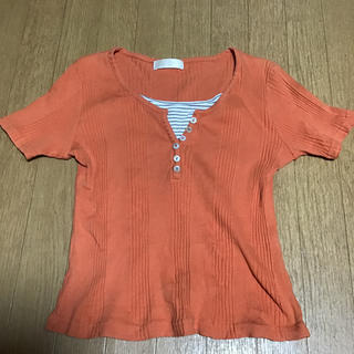 オレンジリブTシャツ(Tシャツ(半袖/袖なし))