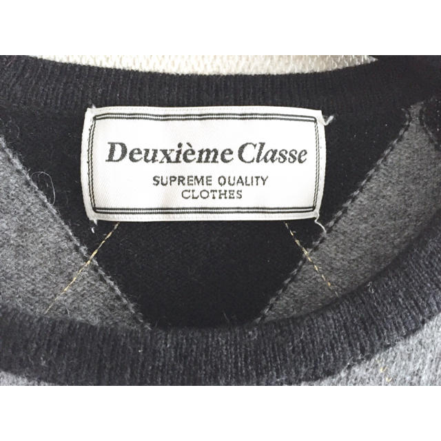 ニット DEUXIEME CLASSE - ドゥーズイエムクラス★アーガイルニット★toteme★クルーネック★カシミヤの通販 by 1111