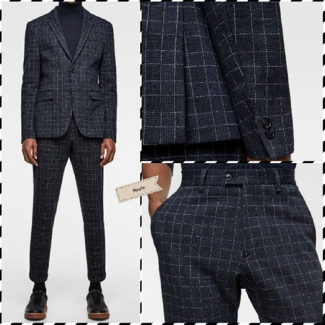 ZARA MAN★新品タグ付★チェック柄★セットアップ★スーツ★ブレザー★パンツ ZARA MAN★新品タグ付★チェック柄★セットアップ★スーツ★ブレザー★パンツ