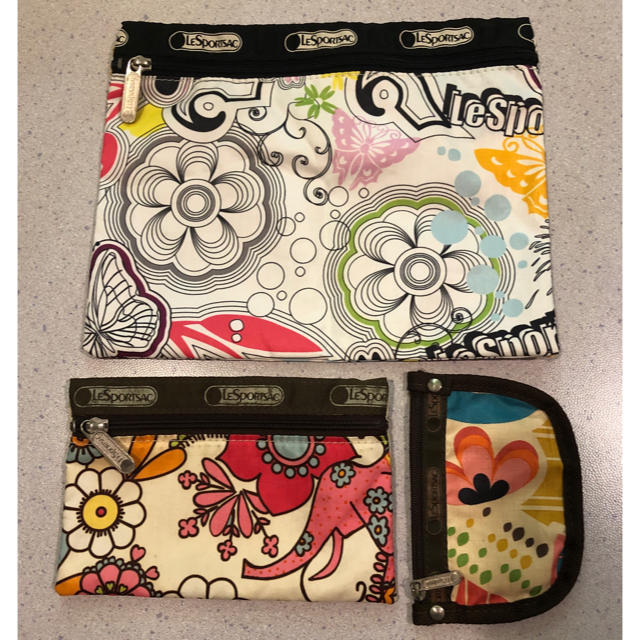 LeSportsac(レスポートサック)のレスポートサック ポーチ×2 コインケース×1【USED】 レディースのファッション小物(ポーチ)の商品写真