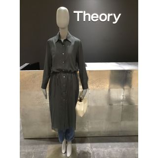 セオリー(theory)のTheory 19SS シャツドレス カーキ(ロングワンピース/マキシワンピース)