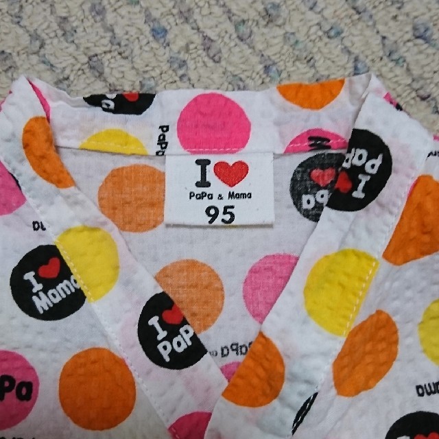 甚平 じんべい Ｉ❤️papa＆mama ９５センチ 女の子 キッズ/ベビー/マタニティのキッズ服女の子用(90cm~)(甚平/浴衣)の商品写真