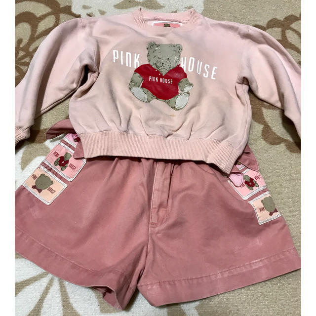 PINK HOUSE(ピンクハウス)のベビーピンクハウス クマさんトレーナー・パンツセット キッズ/ベビー/マタニティのキッズ服女の子用(90cm~)(Tシャツ/カットソー)の商品写真