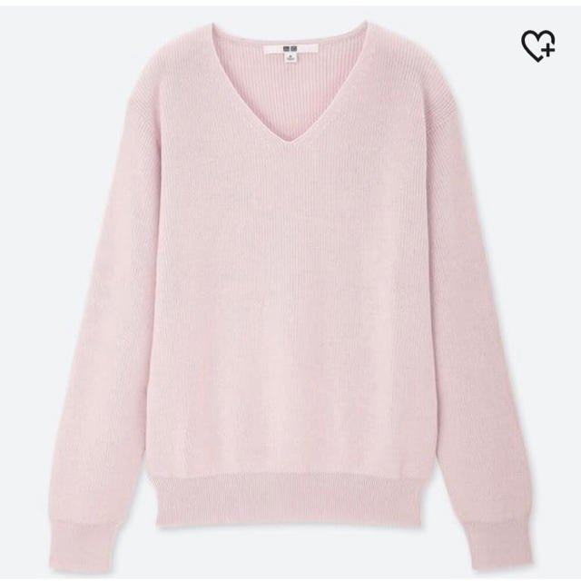 美品 UNIQLO ユニクロ Vネック カシミヤ ニット セーター S ピンク