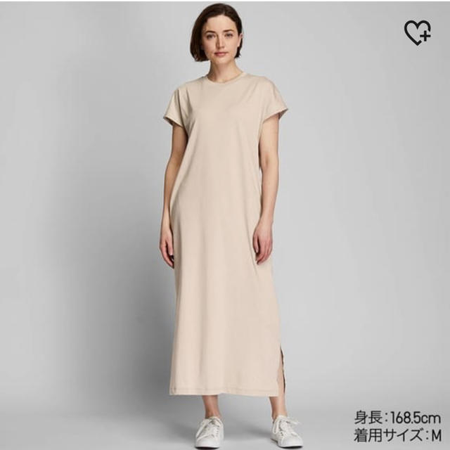 UNIQLO(ユニクロ)のユニクロ コットンスリットロングワンピース Ｌ レディースのワンピース(ロングワンピース/マキシワンピース)の商品写真