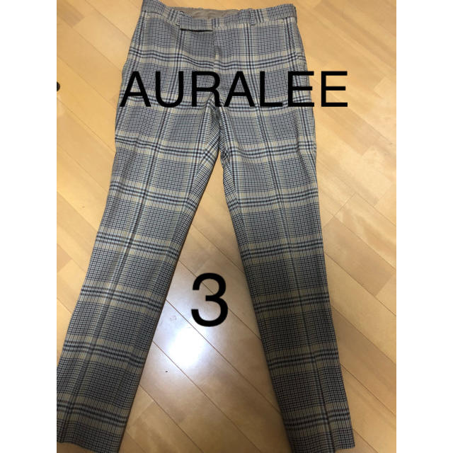 通販オンラインショップ 3 AURALEE WOOL SERGE CHECK NARROW SLACKS