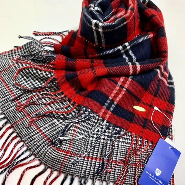 BURBERRY BLUE LABEL(バーバリーブルーレーベル)のBLUE LABEL ブルーレーベル ダブルフェイス マフラー レディースのファッション小物(マフラー/ショール)の商品写真