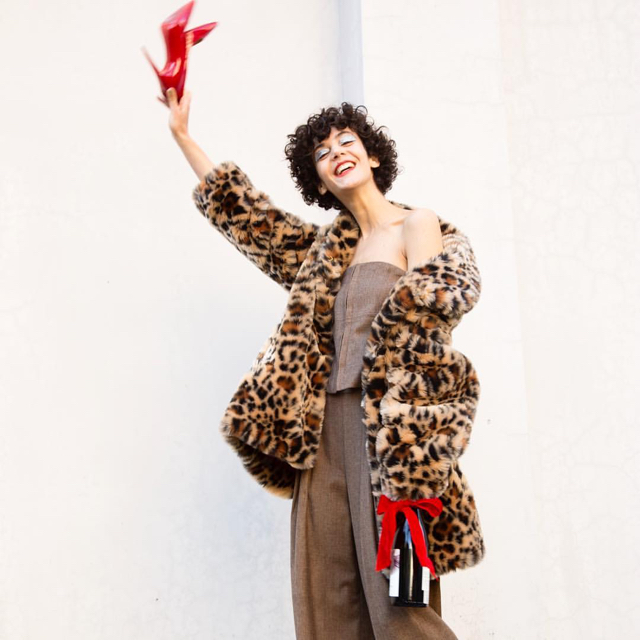 styling/ kei shirahata レオパード柄 エコファーコート styling/ kei shirahata レオパード柄 エコファーコート
