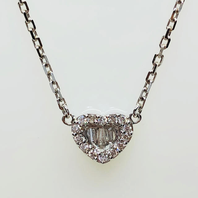 レディース750(K18) ダイヤモンド ハートモチーフ ネックレス D:0.18ct