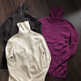 ユニクロ(UNIQLO)のタートルニット3枚セット(ニット/セーター)