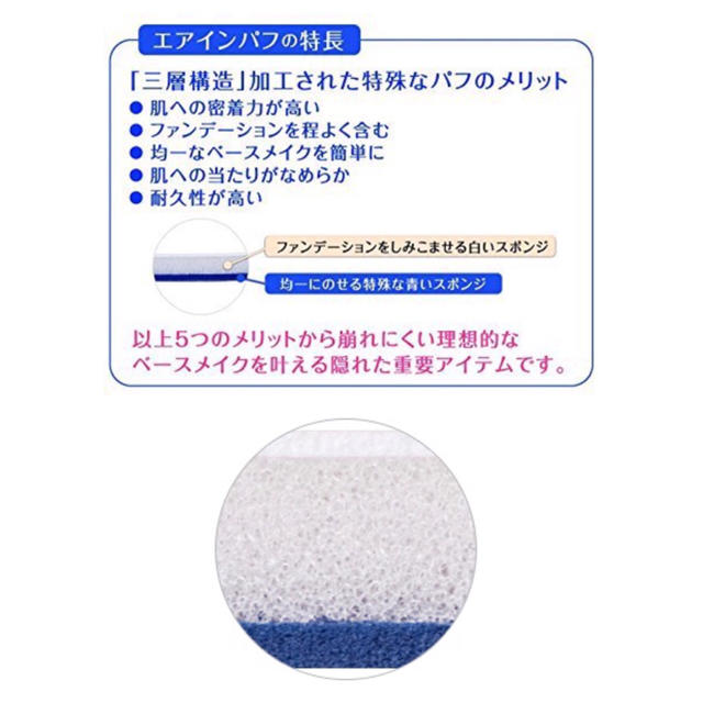 MISSHA(ミシャ)のクッションファンデーション用パフ 4個セット コスメ/美容のスキンケア/基礎化粧品(フェイスローラー/小物)の商品写真