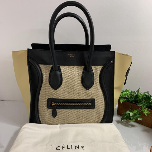 かわいい新作 celine - 美品❤️CELINE セリーヌ ラゲージ  ミニショッパー コンビ ハンドバッグ