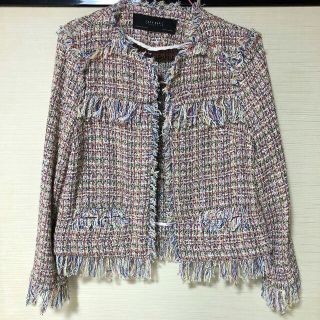 ザラ(ZARA)の即日発送可能！ ZARA お洒落 ツイード ジャケット(ノーカラージャケット)