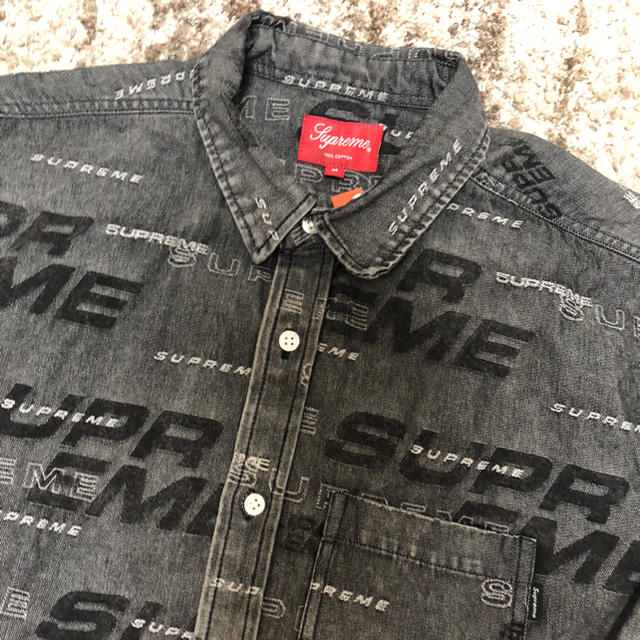 Supreme(シュプリーム)のM 黒 supreme Dimensions Logo Denim Shirt  メンズのトップス(シャツ)の商品写真