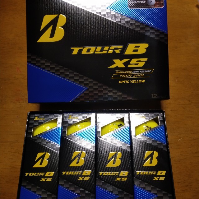 タイガー使用球☆　ﾌﾞﾘｼﾞｽﾄﾝ　tourB　XS　2ダース　イエロー