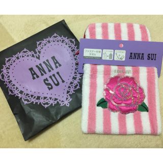 アナスイ(ANNA SUI)のANNA SUI ファスナー付きタオル ポーチ タオルハンカチ(ハンカチ)