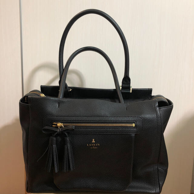 LANVIN en Bleu(ランバンオンブルー)の最終価格  LANVIN en Blue ハンドバッグ 美品 レディースのバッグ(ショルダーバッグ)の商品写真