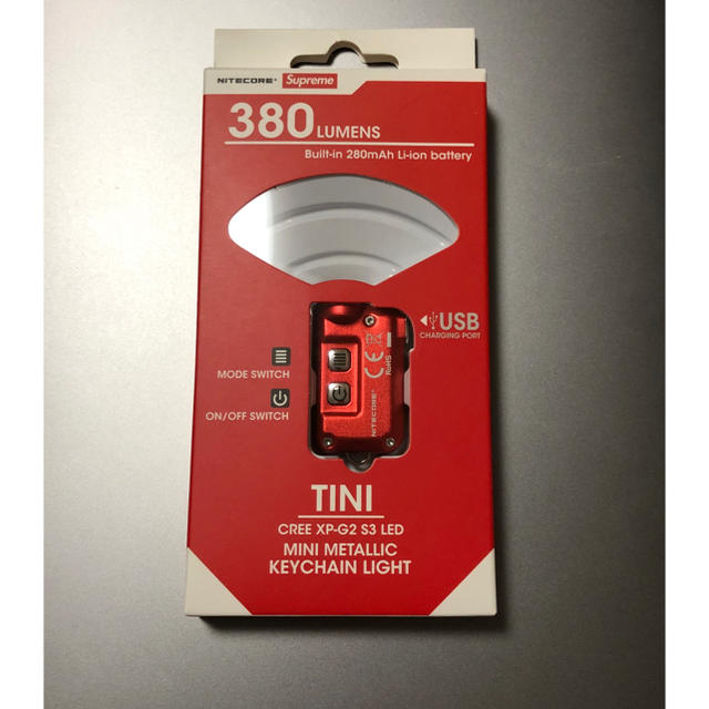 supreme nitecore tini keychain light red