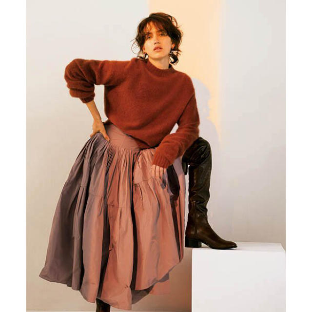 FRAY I.D(フレイアイディー)のプリーツタックタフタスカート FRAY I.D レディースのスカート(ロングスカート)の商品写真