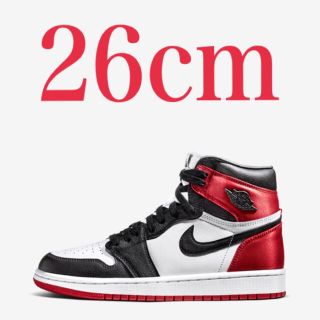 ナイキ(NIKE)のNIKE AIR JORDAN1 BLACK TOE SATIN(スニーカー)