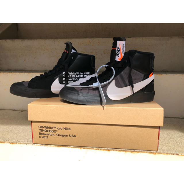 OFF WHITE×NIKE THE 10 BLAZER MID 黒靴/シューズ