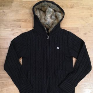 バーバリーブラックレーベル(BURBERRY BLACK LABEL)のバーバリーブラックレーベル　ニットパーカー　M(ニット/セーター)