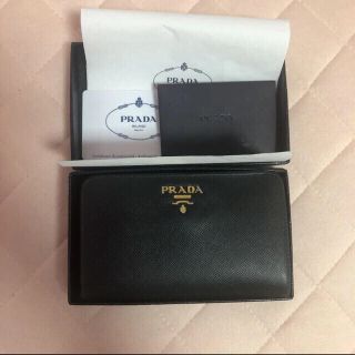 プラダ(PRADA)のPRADA 財布 プラダ サフィアーノ 二つ折り財布 ブラック 中古(財布)